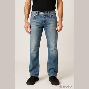 Rock Revival Blue Straight Leg Jeans Size 27x32 Unisex